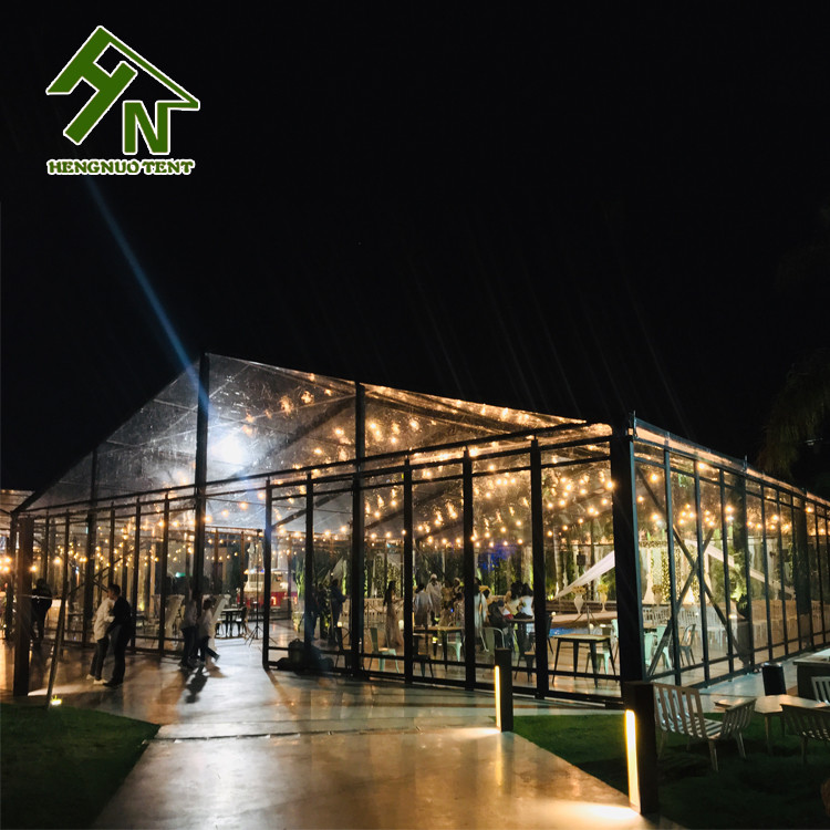 150 - 1500 Person Tempered Glass Marquee Tent Black Aluminum Alloy Frame