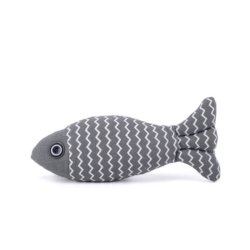 Plush Catnip Burlap Fish Toy – Durable Stimulation for Cats