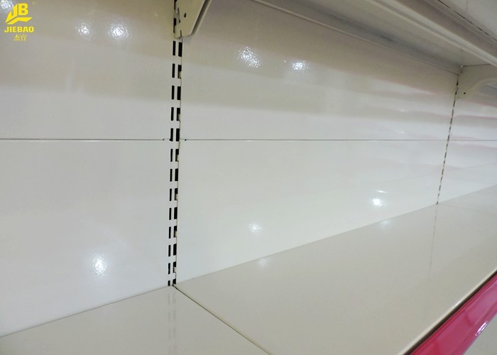 Wall Side Pharmacy Display Racks Metal Light Box 2200mm High Cream White Color