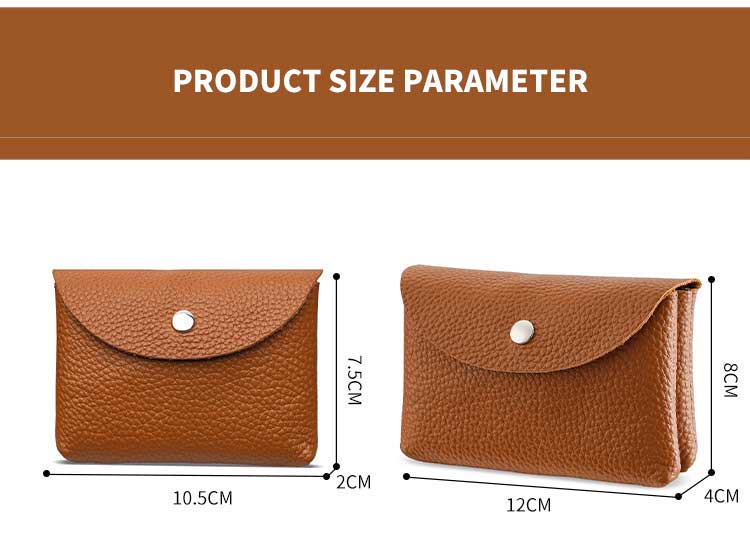 Female Genuine Leather Double Layer Mini Wallet with ID Credit Card Holders and Coin Purse
