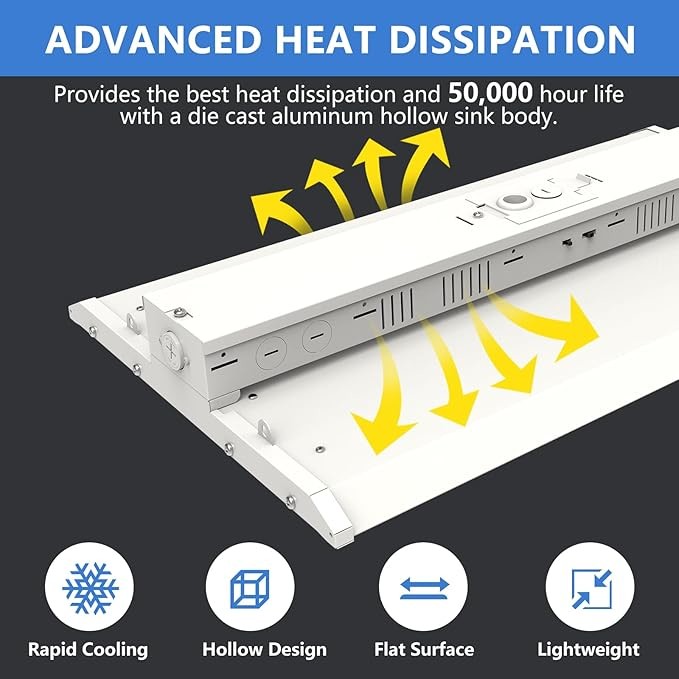 Dimmable 320W LED Linear Bay Light Suspended Installation 5000K CRI 13000lm