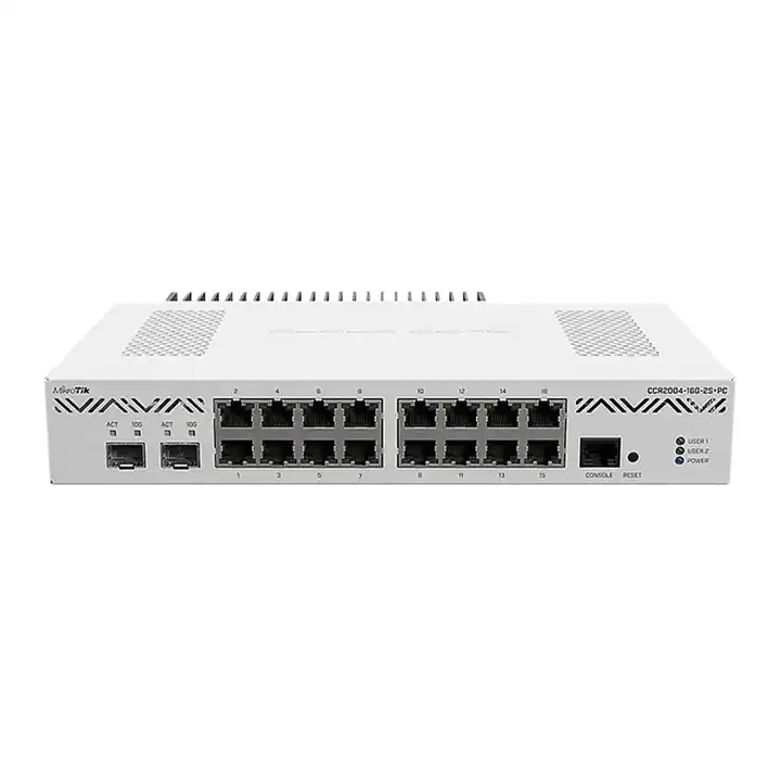 Wired Transfer Rate 10/100/1000Mbps 16 Gigabit 2 Gigabit Optical Port Smart Router CCR2004-16G-2S PC with Modem Function