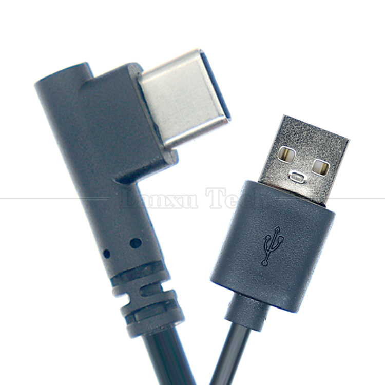 1M 2M 3M Sync Data Charging 90 Degree Angle USB C Charger Cable for Phone Tablet