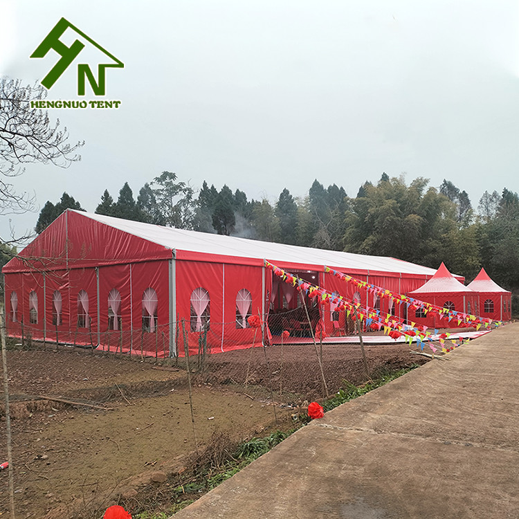280 People Aluminium Frame Tent 10x30m Red Colorful Large Wedding Marquee