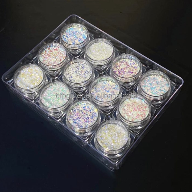 Chunky Glitter Mixed Printing Die Cutting Printing Nail Supply Flasy Glitter