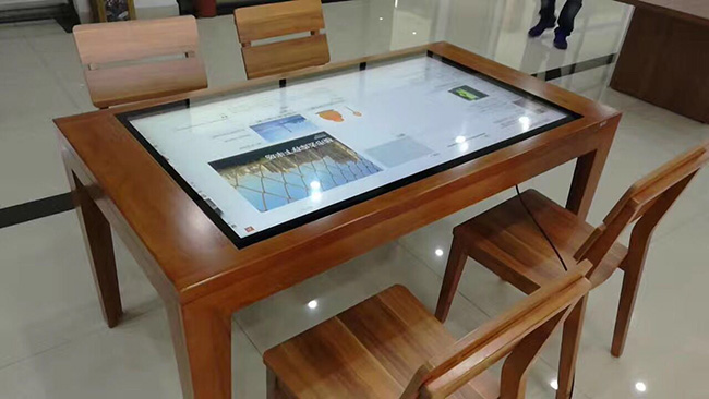 Waterproof Study Screen Coffee Table 43'' Interactive Kiosk Multi-Touch Screen Gaming Smart Coffee Table