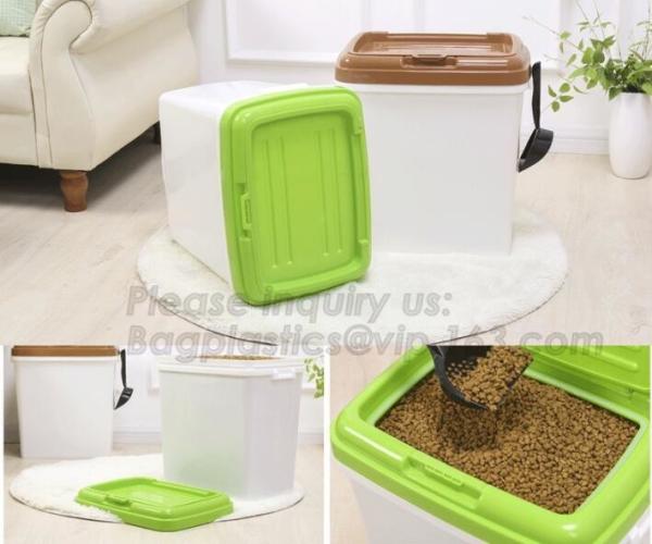 Promotion Eco-friendly Plastic Scoop Pet Dog Food Storage Container, pet food