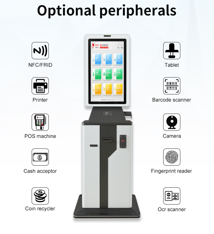 Lcd Touch Screen Robust Self Payment Kiosk Efficient Payments