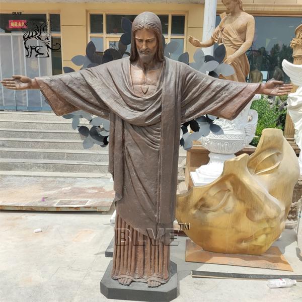 Bronze Savior Christ Jesus Statue Brass Redeemer Sculpture Life Size Metal