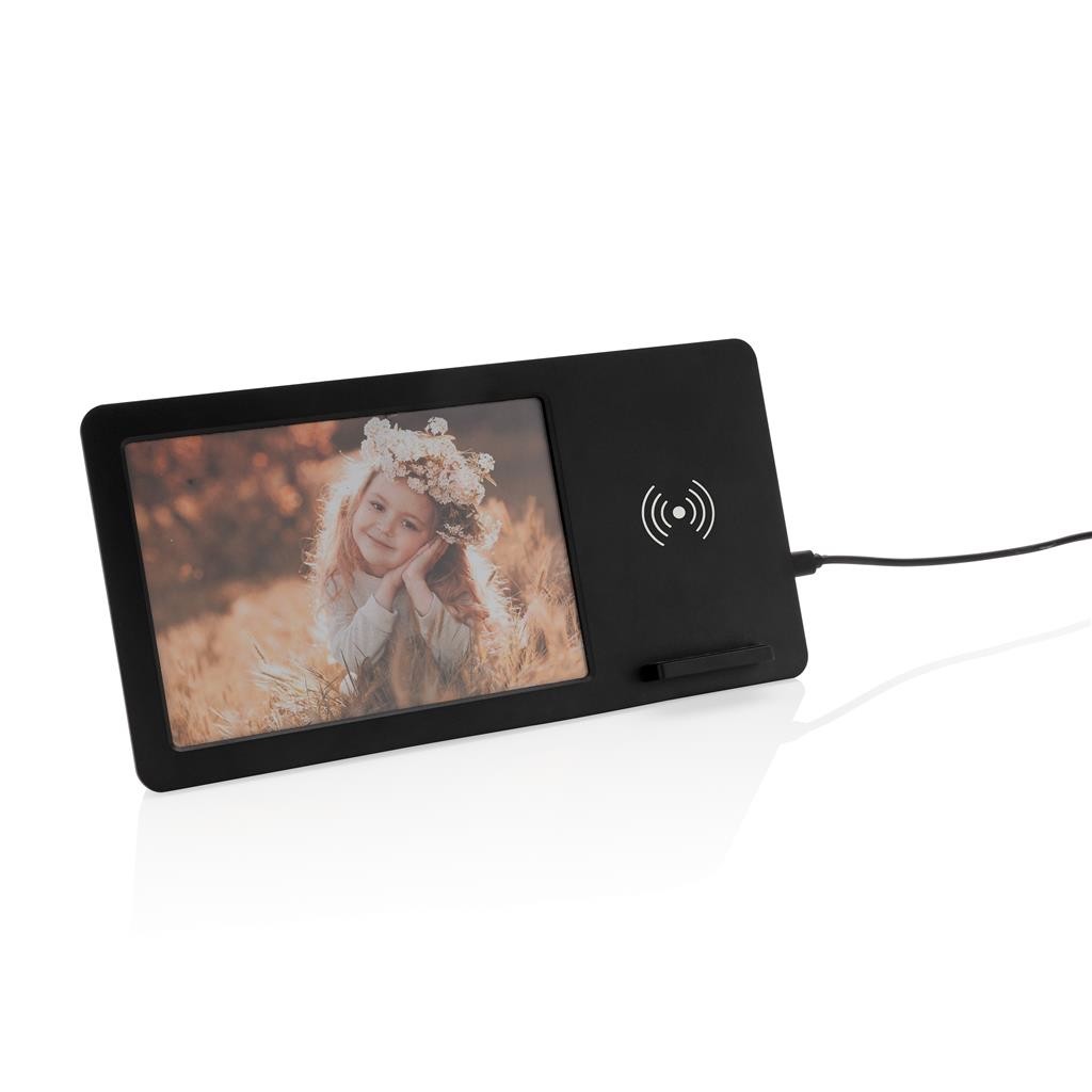 OEM 5W Digital Wireless Charger Picture Frame Ultralight With Alarm Clock