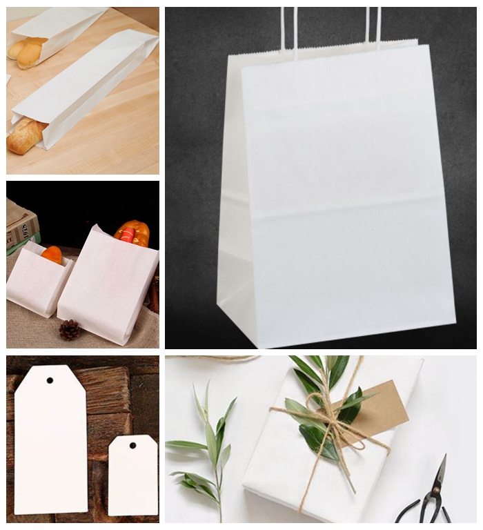 Recyclable 70gr White Kraft Paper For Bakery Bread Bag Good Toughness 78cm