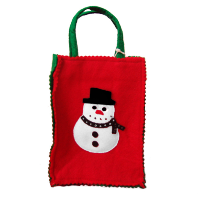 2021 new hot selling Christmas Santa felt tote bag reusable woman shopping bag handle bag for Christmas gift