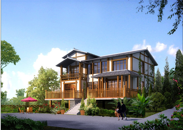 China Two Storey Fast Construction Prefab Light Steel Structure House Inexpensive Prefab House
