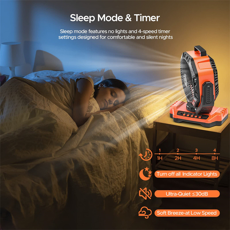 Socool Fan 40000mAh 5 Speed Portable Camping Fan Levels Rechargeable Fan With ABS Body Silicone Jacket Manganese Steel Hook And Bracket