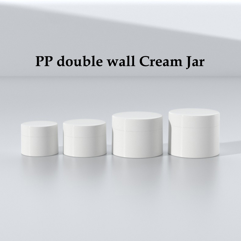 5g 10g 20g 30g 50g Empty Pink Double Wall Matte Face Cream Frosted Lip Balm Container PP Cosmetic Plastic Jar with Lid