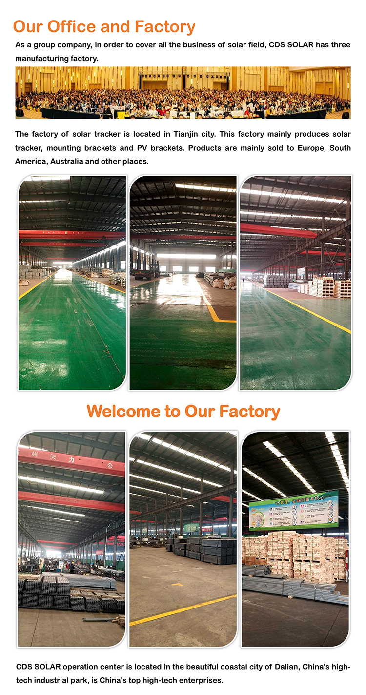 Self Cleaning 45 Degree Automatic 1 Axis Solar Tracker Mounting Structure
