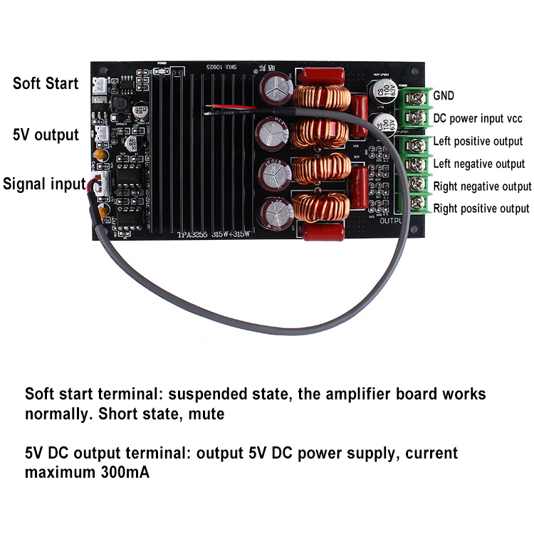 300W*2 Dual Channel 2.0 Digital Amplifier Board for HIFI Receivers Amplifiers Module