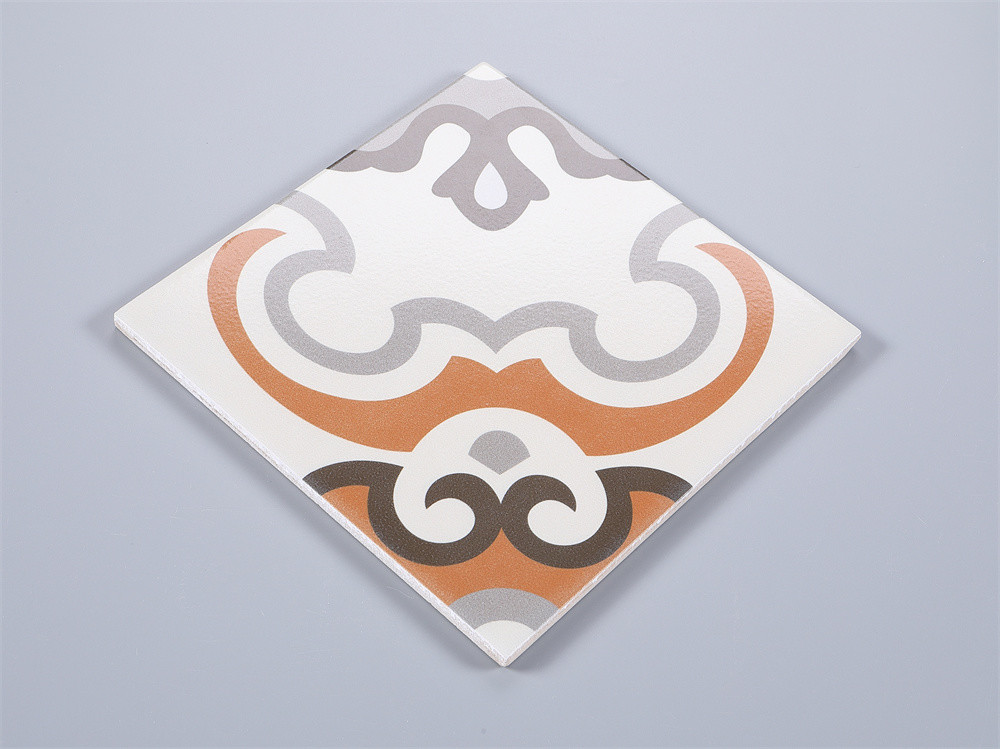 Firebrick Flower Brown And Gray 20x20cm Floor And Wall Ceramic Rustic Tiles For Bathroom And Kitchen