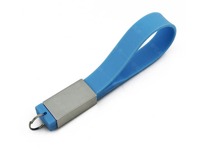 Factory supply customized logo 64G 3.0 blue color Wrist USB with tin box packing