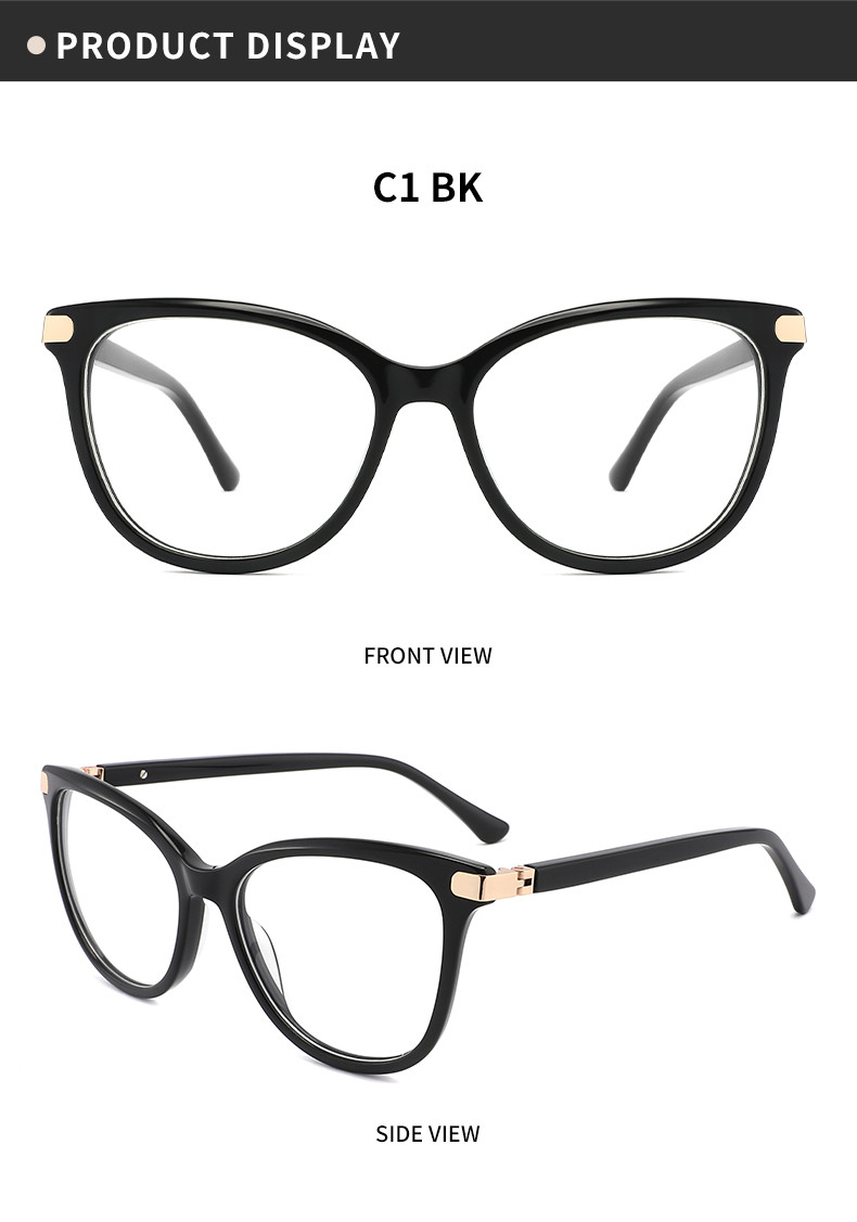Eco Friendly Round Acetate Glasses Classic Retro Clear Lens Eyeglasses Frame 55mm