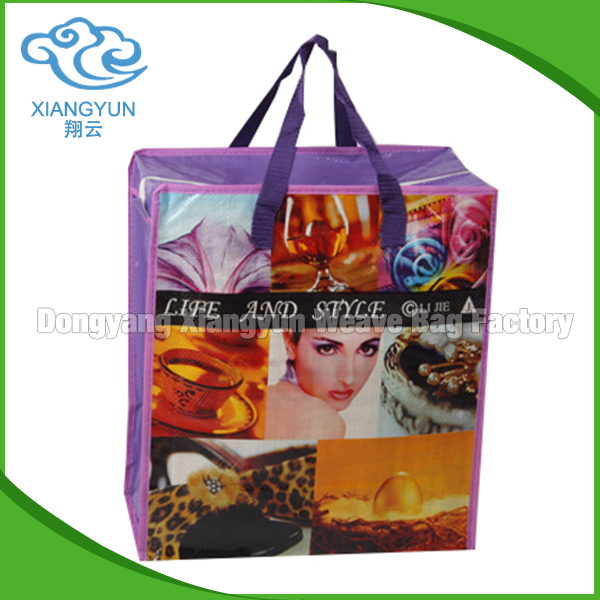 Laminated Woven Pp Shopping Bag Shinny Brightly Reusable Grocery Bags Custom