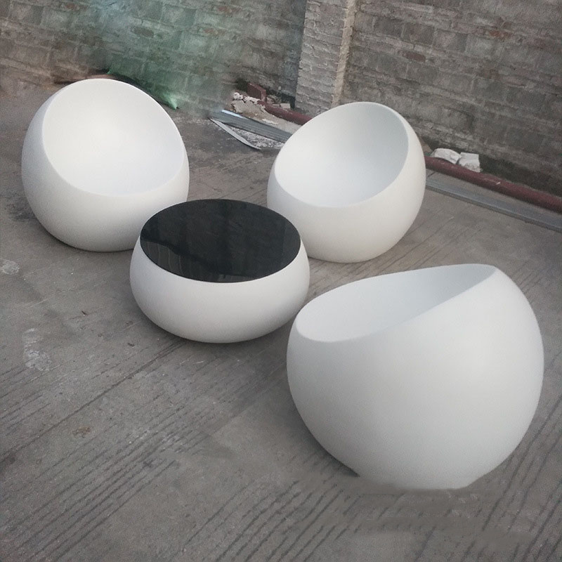 Fiberglass Seating Table Furniture Sets For Gardening Shopping Mall