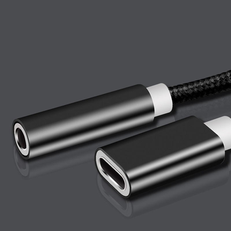 2 in 1 Type C to 3.5 mm Charger Headphone Audio Jack USB C Cable Portable Type-C to 3.5mm Connector Adapter for Mobile Phone