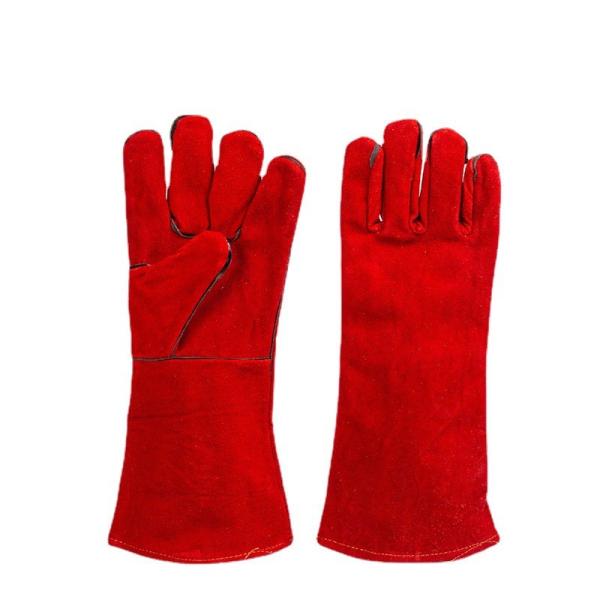 Cowhide Fireproof Welding Hand Gloves For Welding Oven Fireplace Stove Welder'S