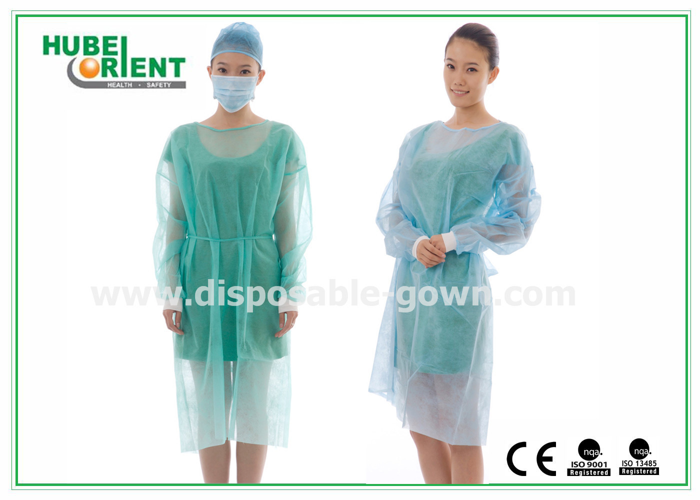Polypropylene Disposable Isolation Gowns With Elastic Wrist