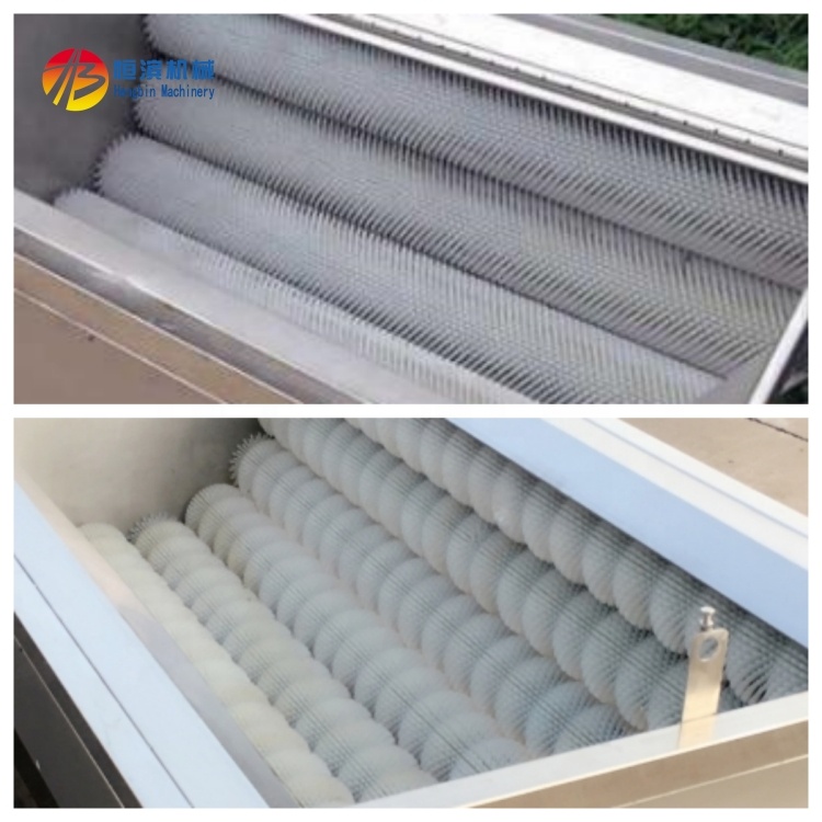 Industrial Roller Brush Ginger Peanut Potato Tomato Onion Washer with 1.5kw Power