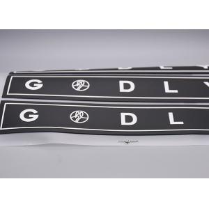  Black Silicone Printing White Logo Elastic Drawstring Cord Heat Transfer Label Manufactures