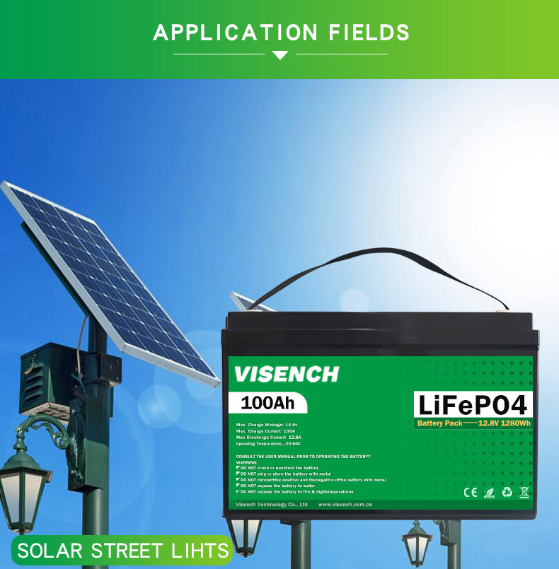 Visench Direct factory high quality 12v 100ah 5KWH 10KWH Solar Lifepo4 storage battery