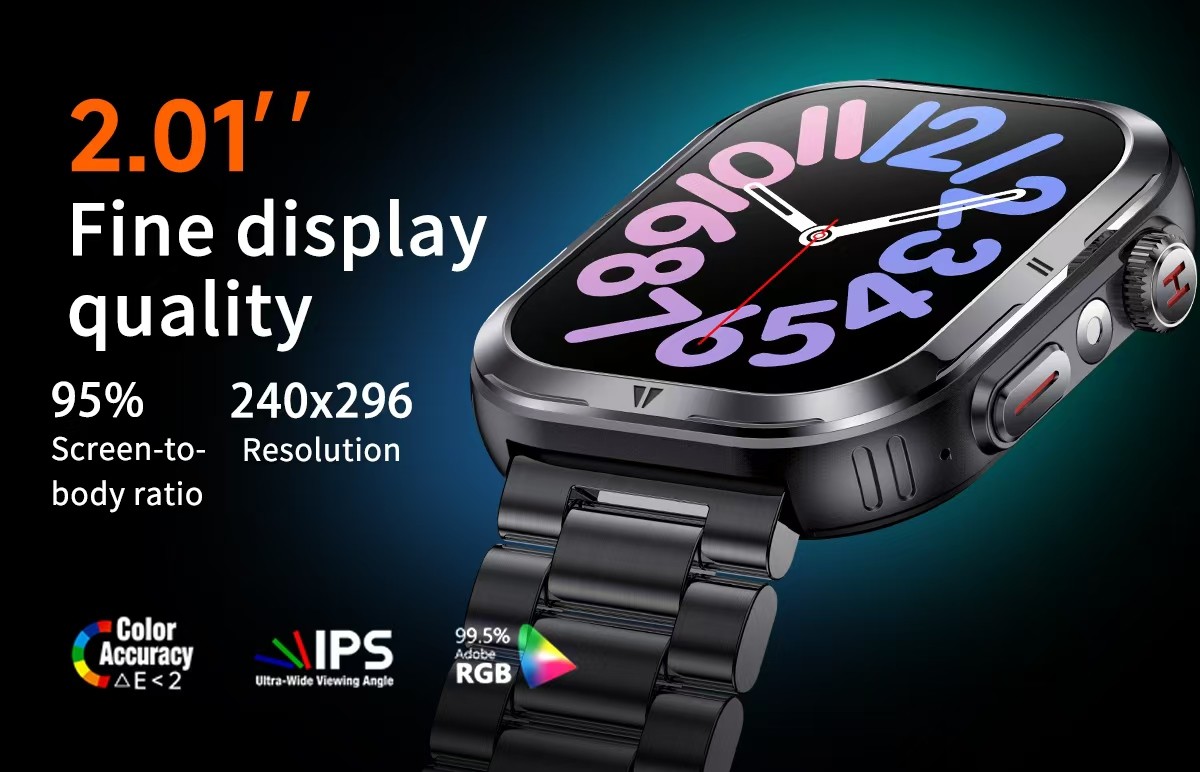 MK68 AMOLED Full Screen Men Smart Watch With BT Call Health Management 360mAh Battery
