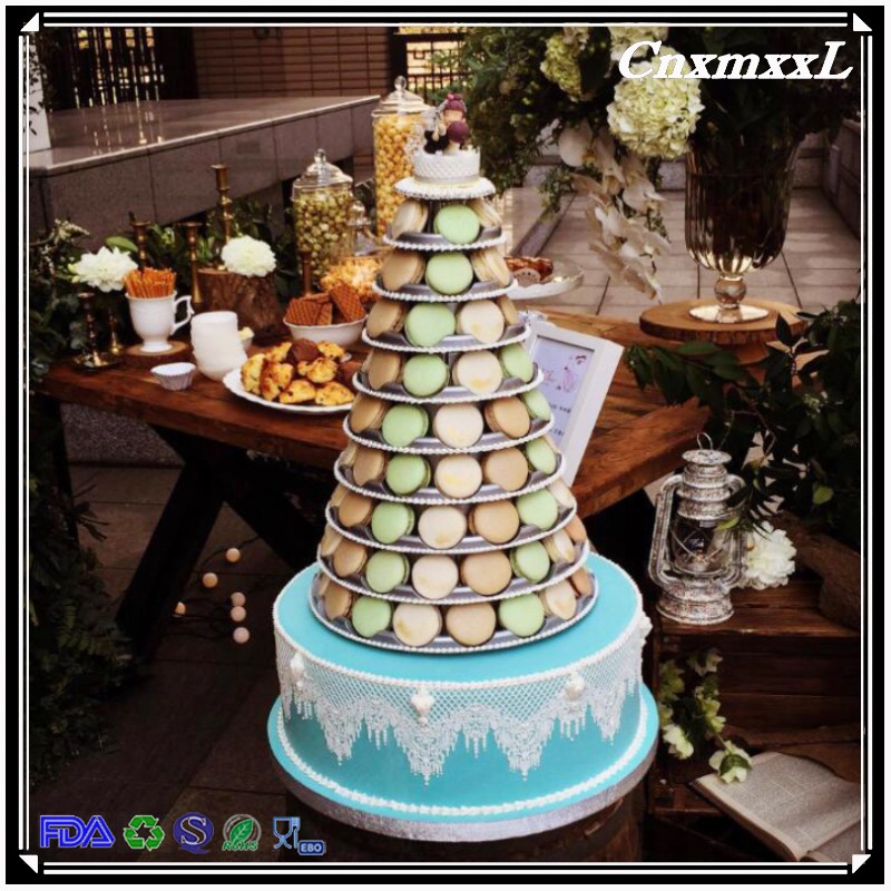 25cm Round Plastic Macaron Packaging 35pcs Clear 4 Tier Dessert Tower