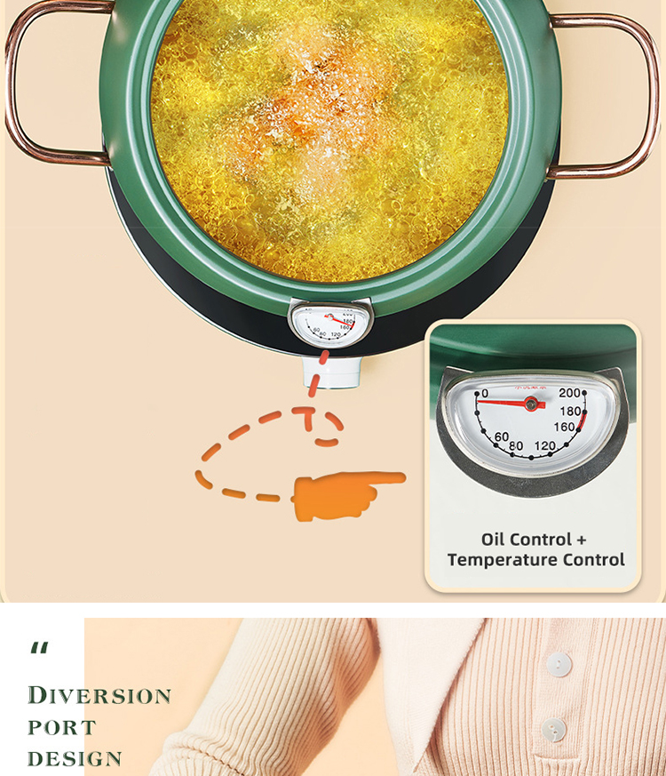 Household Controllable Deep Frying Pots Temperature Fine Iron Small Fryer