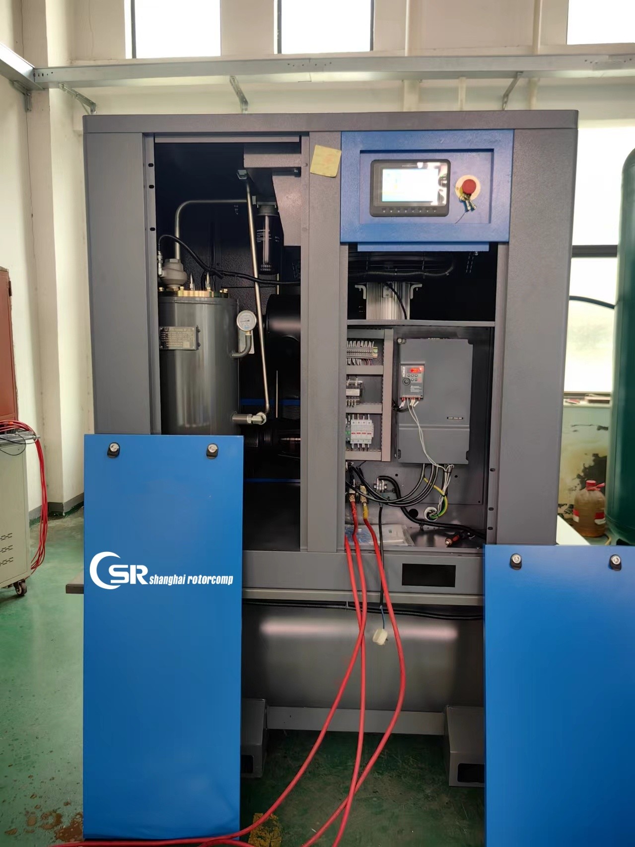 Tank-mounted 13-20bar Rotorcomp LGSD Screw Compressor for last cutting