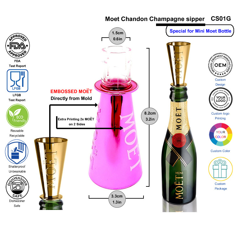 Prosecco Champagne Wine Stopper And Pourer Gold Plating Wine Bottle Sipper