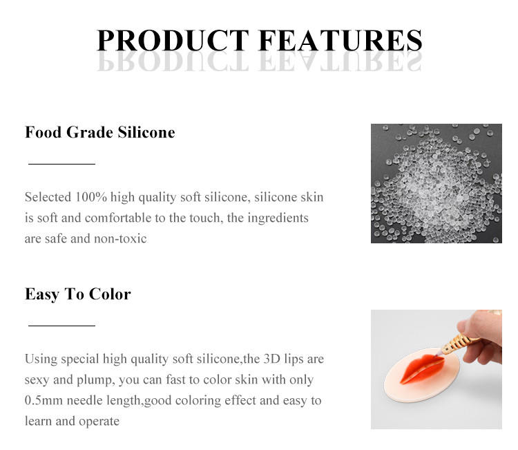 7.8cm*5.1cm 25G / Piece 3D Lip Practice Skin Soft Silicone Microneedling