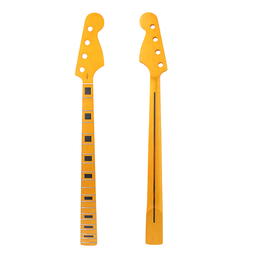 Electric Bass Guitar Neck Gloss Finish 20 Fret Maple Wood Bass Guitar Neck Adjustable Truss Rod