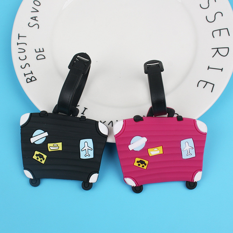 Large Silicone Name Luggage ID Tags Cute Cartoon Pig Bear For Travel
