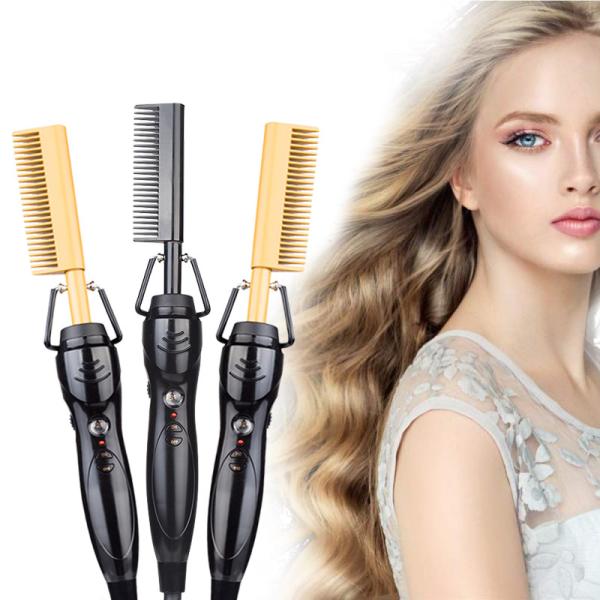 50/60Hz Ultralight Electric Hot Hair Comb , Durable Ceramic Comb Hair Straighten