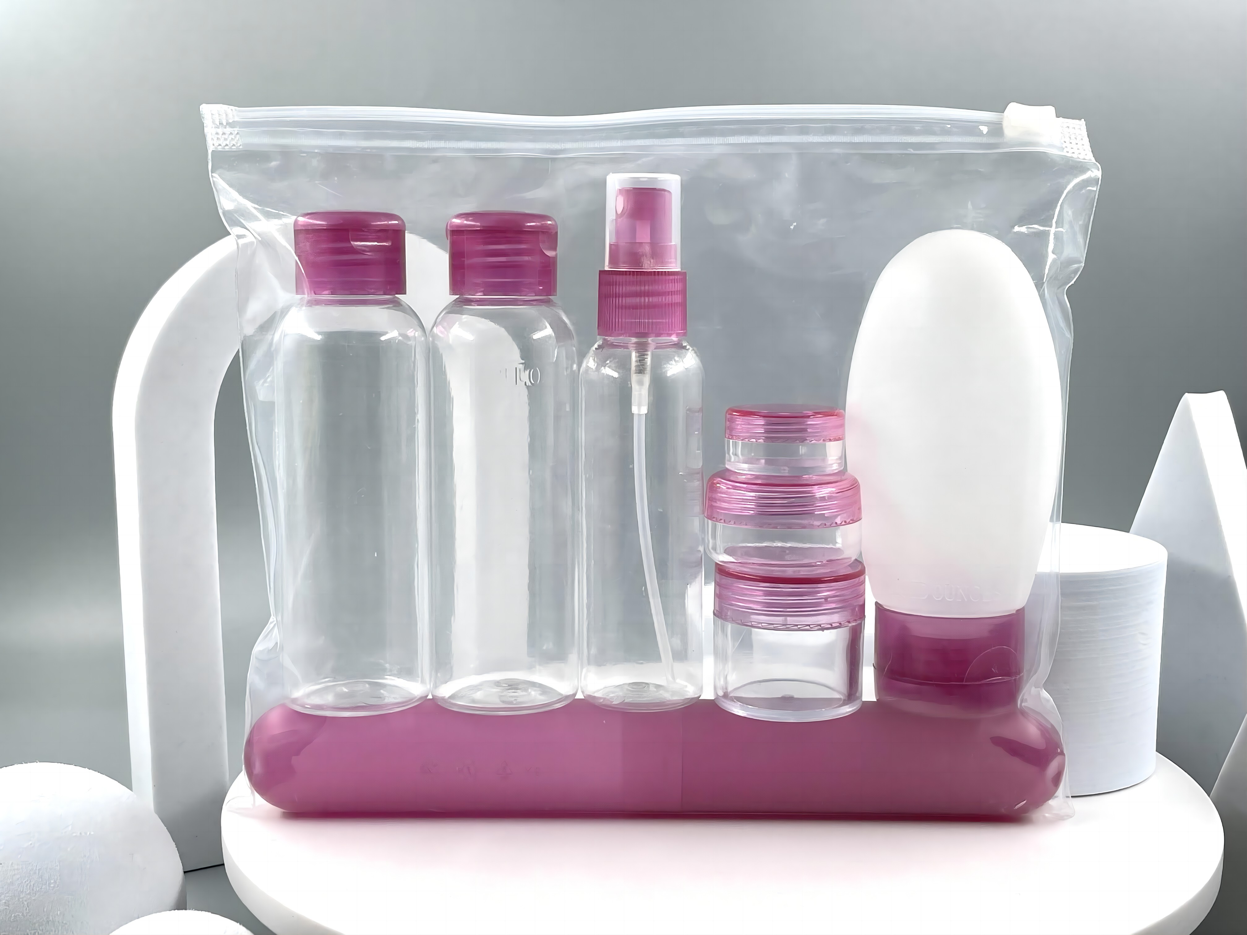 Portable Clear Skin Care Packaging PS Cream Jar for Customized Color Shape Travel Set