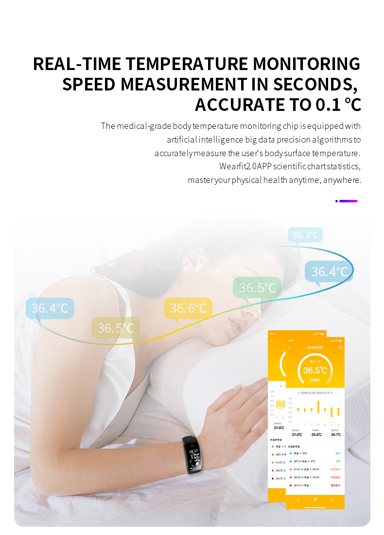 T15 Heart Rate Blood Pressure Oxygen Ladies Watch Waterproof IP67 Touch Screen Smart Bracelet