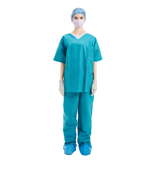 Non Woven Disposable Scrub Suits , SMS Medical Scrub Sets