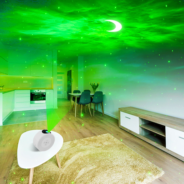 Birthday Party Moon Star Projector Night Light ABS PC Material