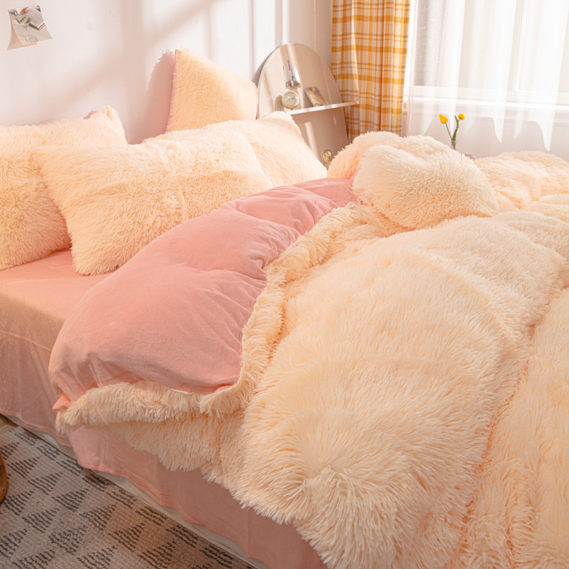 Princess Style Custom Christmas Luxury Shaggy Flanell Warm Bedding for Autumn Winter