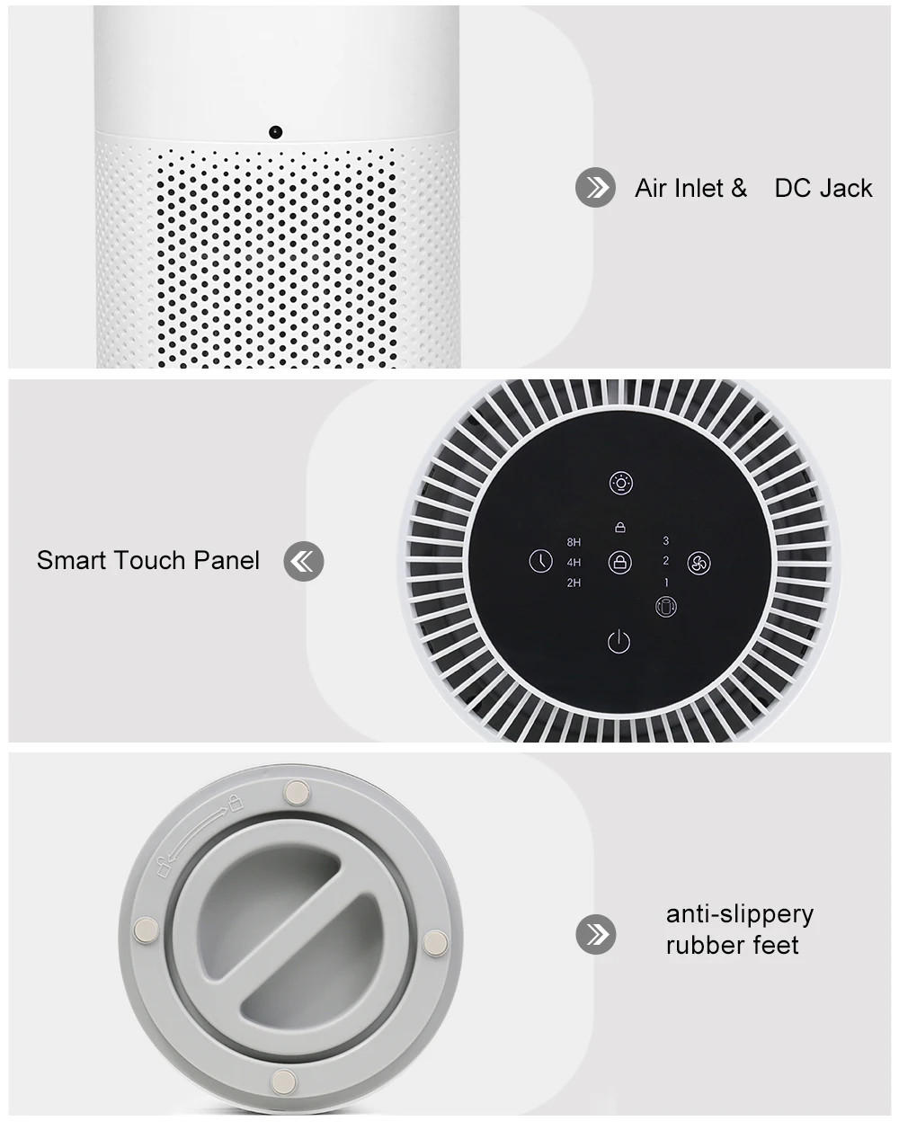 Powerful Electric Air Purifier for Small Rooms Eliminates Pet Danders and Odors
