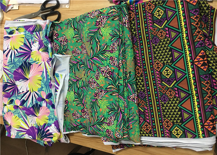 Neon Bright Colors Nylon Swimwear Fabric , Reversible Swimwear Lining Fabric