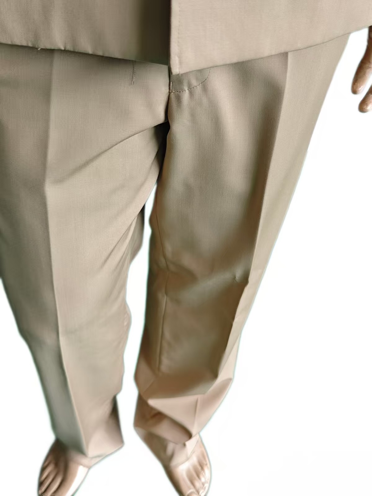 Premium Military Dress Uniform Set in Khaki Jacket + Long Sleeve Shirt + Straight Leg Trousers 45% Wool Blend
