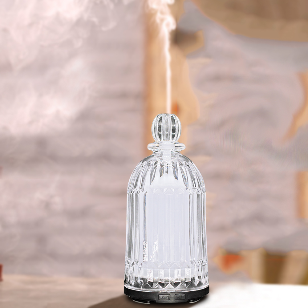 HOMEFISH 120ml Glass Aromatherapy Humidifier Ultrasonic Household Essential Oil Aroma Diffuser